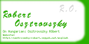 robert osztrovszky business card