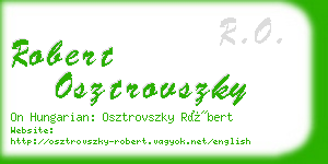 robert osztrovszky business card